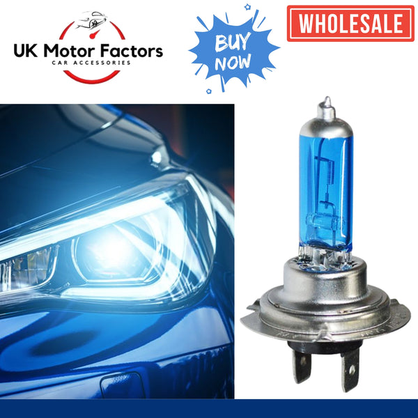 12V/55W H7 Car Headlight Bulbs COOL BLUE Halogen Headlamp - UK MOTOR FACTORS