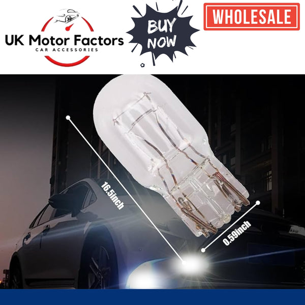 10 x 580 / 380W Stop Tail Brake Light Bulbs Large Capless Car Wedge 12V-21/5W - UK MOTOR FACTORS