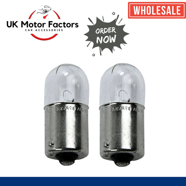 Bulb Tubular Side Tail Push In Number Plate Capless Bulbs Lamps (12V-5W) 10 Pcs - UK MOTOR FACTORS
