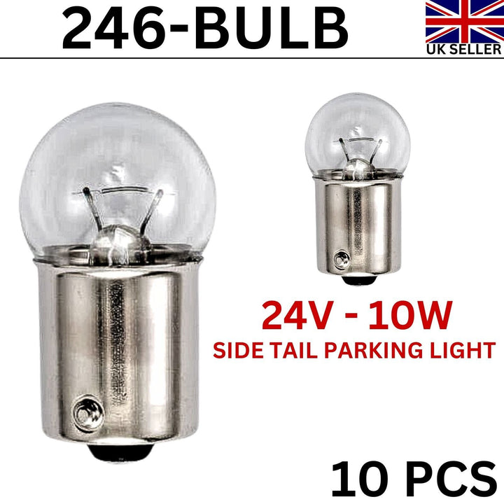 Automotive 246 Side Tail light Car Auto Van Bike Bulb Lamps 24v-10w 10 Pcs bulb - UK MOTOR FACTORS