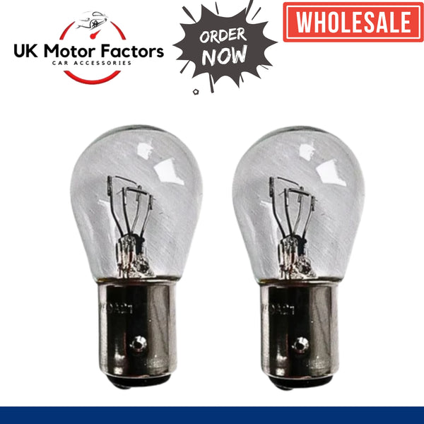 10 x 566 Fog Light Bulbs Reverse Car Brake Stop Tail Auto Bulb BAZ 15D 12V-21/4W - UK MOTOR FACTORS