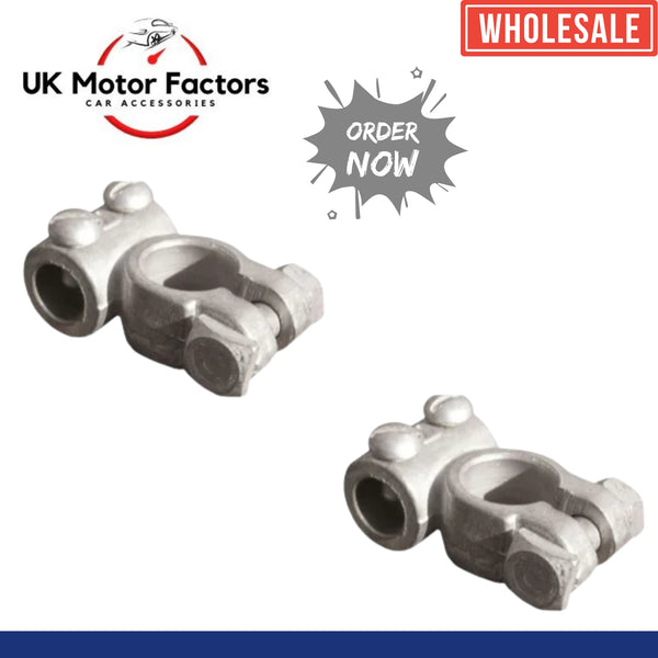 Car Battery Terminals Positive & Negative Pair 14.3mm - Tin-Plated Brass for Cable Up to 70mm²