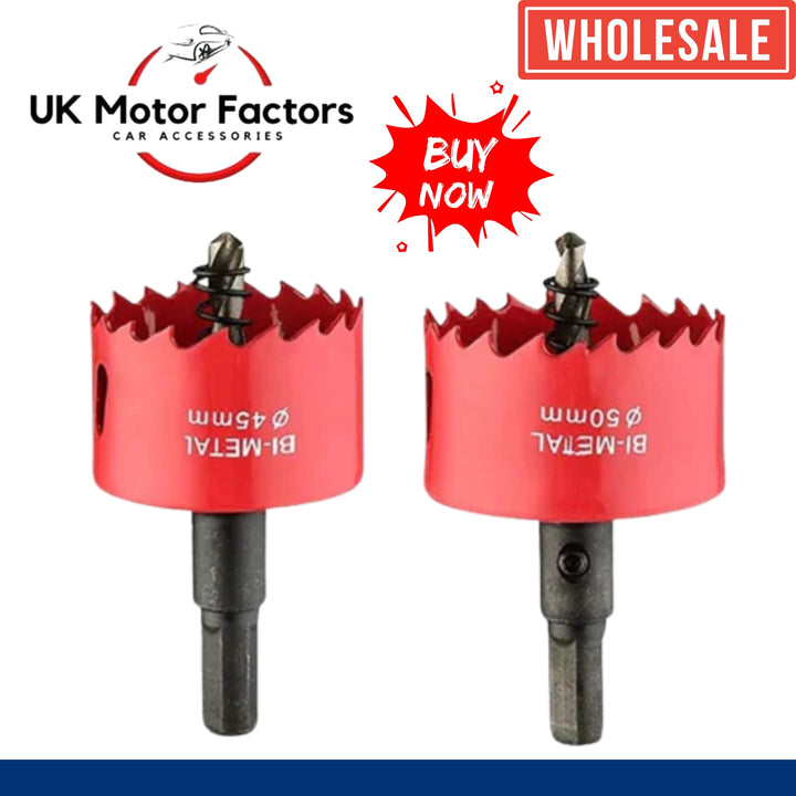 Bi metal Hole Saw M42 38mm 45mm 50mm Drill Bits 3 Pcs Set for Metal Wood Plastic - UK MOTOR FACTORS