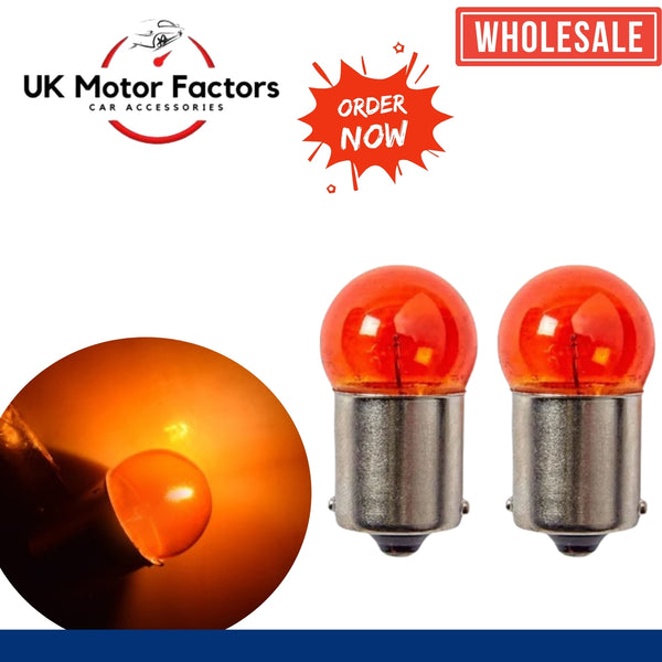 245 Amber Offset Pins Light Bulbs (12V - 10W) Automotive Cars Side Light 10 Pcs - UK MOTOR FACTORS