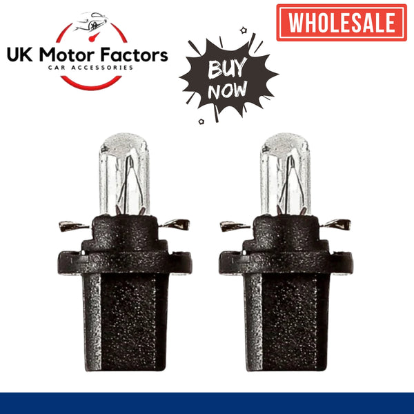 12V 1.2W Black Dashboard Panel Light Bulbs B8.5D 509T T5 Car Replacement Bulb 10 pcs - UK MOTOR FACTORS