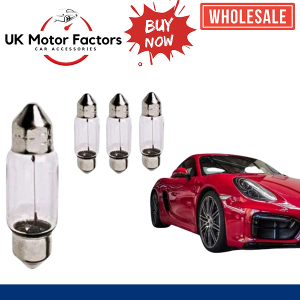 10 x 264 Festoon Bulb 12V-10W (44mm) S8.5D Car Interior Number Plate Light Bulb - UK MOTOR FACTORS