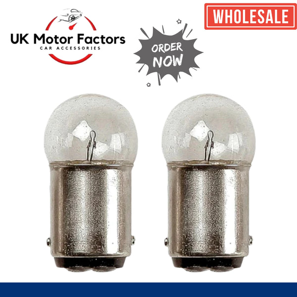 Car Sidelight / Tail Light Flash Bulb 12v - 5w Side Tail Bulbs SBC BA15D - 10Pcs - UK MOTOR FACTORS