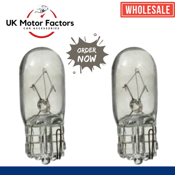 10 x 504 Capless Push In Bulb Dashboard Instrument Light Panel Bulbs 12V-3W T10 - UK MOTOR FACTORS