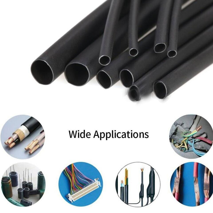 Assorted black adhesive-lined heat shrink tubes
