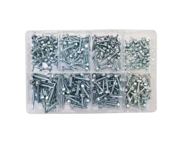 Assorted self-drilling self-tappers hex-head BZP screws