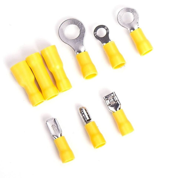 Assorted yellow electrical terminals
