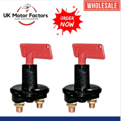 100A Battery Isolator Switch @ 12V - 500A Continuous Power Cut Off Key Switch with Spare Key