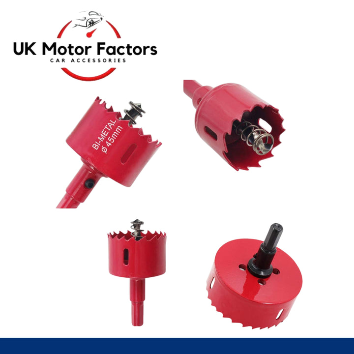 Bi metal Hole Saw [18mm 20mm 24mm 28mm 30mm 35mm 38mm 45mm 50mm 55mm] Drill Bits - UK MOTOR FACTORS