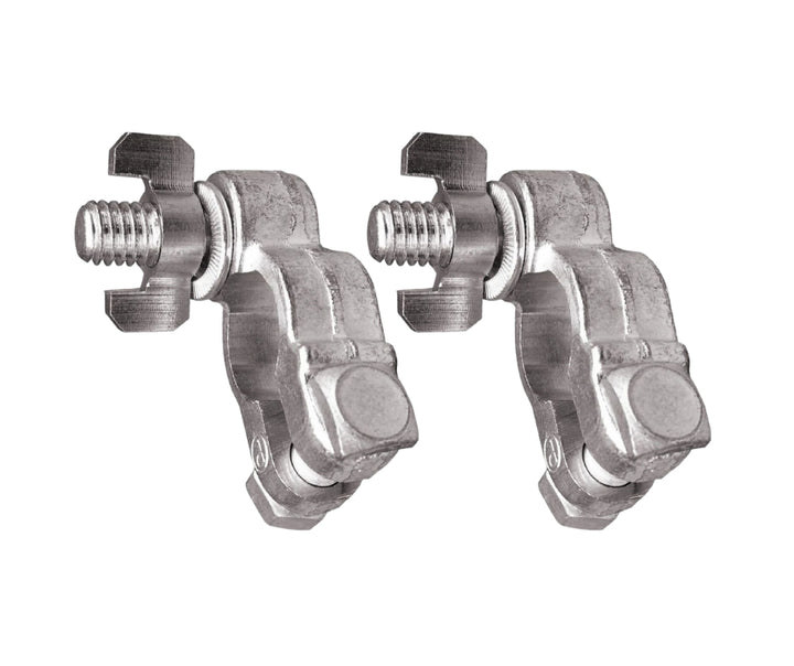 2x Battery Terminal 10mm Stud Wingnut Positive & Negative Pair Terminals for Car, Van, Truck - UK MOTOR FACTORS