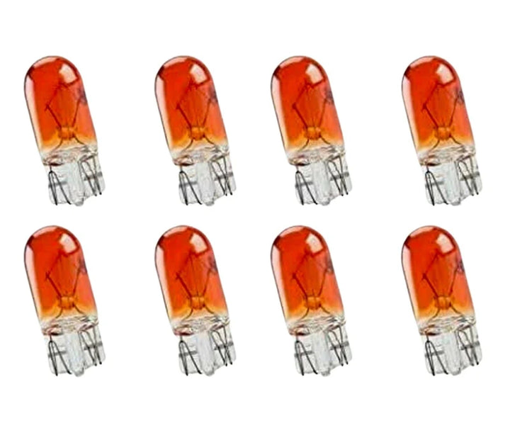 10x T10 501 Amber Capless Car Side indicator Push in Incandescent Bulb 12V-5W - UK MOTOR FACTORS