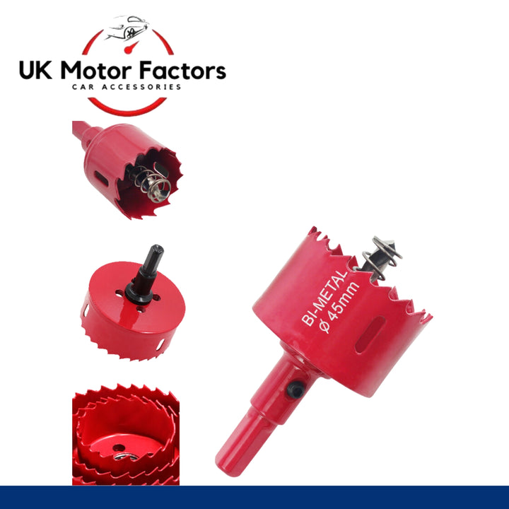 Bi metal Hole Saw M42 38mm 45mm 50mm Drill Bits 3 Pcs Set for Metal Wood Plastic - UK MOTOR FACTORS