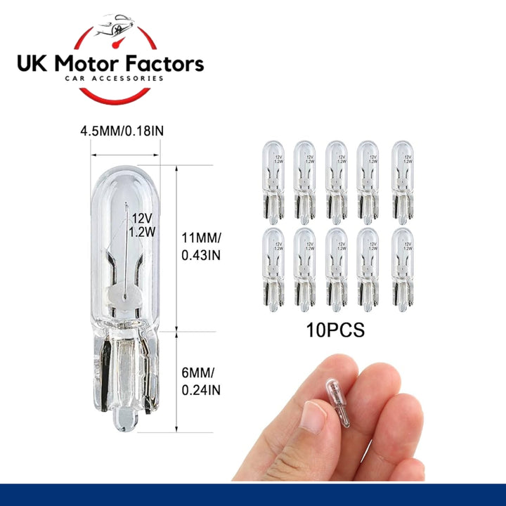 12V 1.2W 286 Car Dashboard Instrument Panel Wedge Bulb - UK MOTOR FACTORS