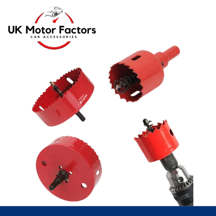 Bi-Metal Hole Saw HSS Hole Cutter Arbor Pilot Drill Bit For Iron Pipe 50-200 mm - UK MOTOR FACTORS