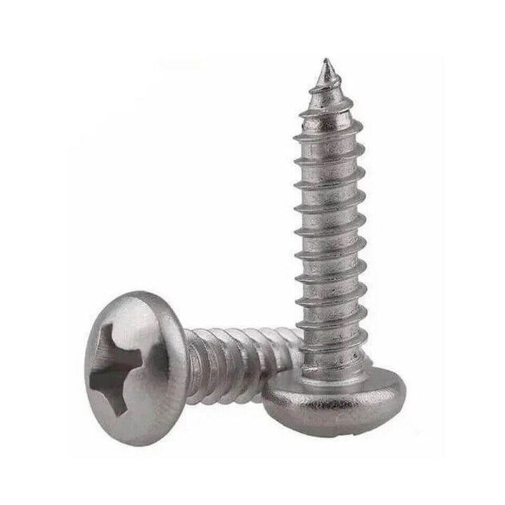 Stainless steel A2 grade self-tapping screws assorted Pozi pan heads
