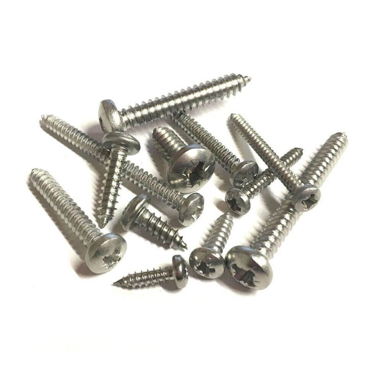 Stainless steel A2 grade self-tapping screws assorted Pozi pan heads
