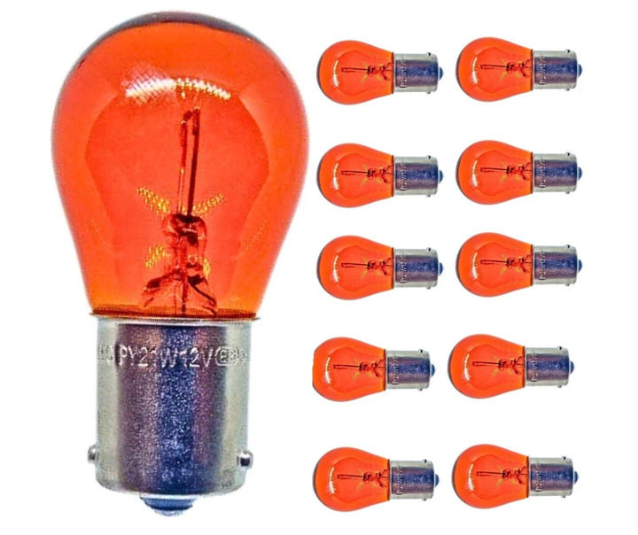 581 amber stop brake light flasher bulbs, 12V-21W BAU 15S
