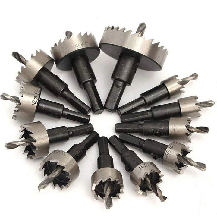 HSS Hole Saw Drill Bits 12-100 mm Stainless Steel Metal, Wood Cutter Hole Saw - UK MOTOR FACTORS