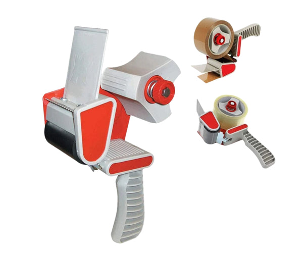 Heavy-duty tape dispenser gun with packaging tape rolls
