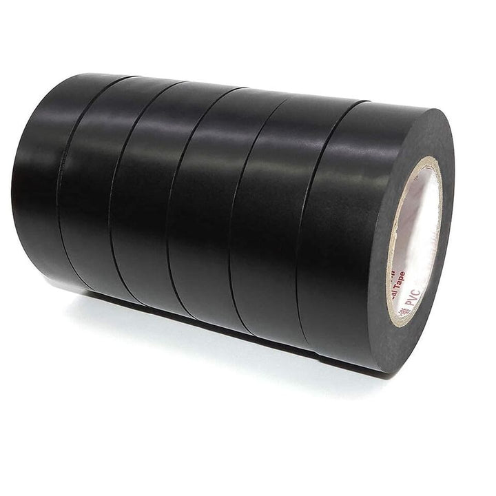 PVC electrical insulation tape 19mm x 20m fire retardant 6 rolls
