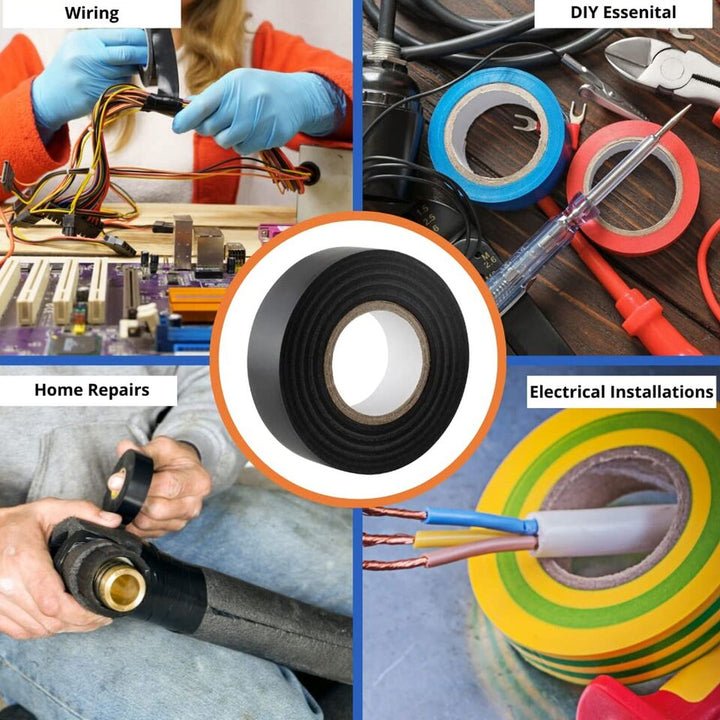 PVC electrical insulation tape 19mm x 20m fire retardant 6 rolls
