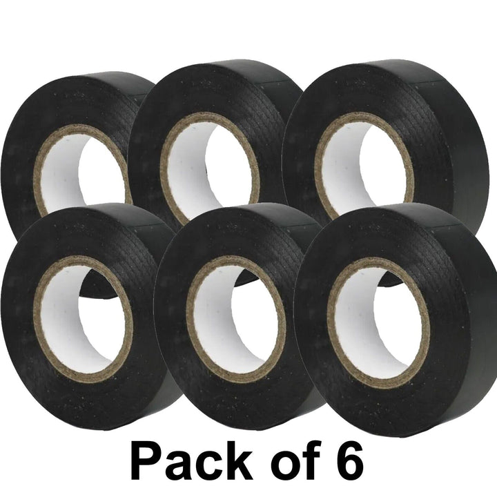 PVC electrical insulation tape 19mm x 20m fire retardant 6 rolls
