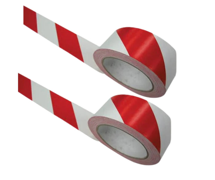 PVC hazard warning tape 50mm x 33m roll adhesive for safety marking
